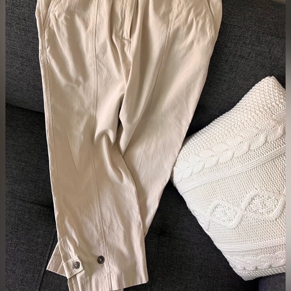 Massimo Dutti Cream Cotton Suit Jacket Trousers Relaxed Fit XS - Picture 3 of 7